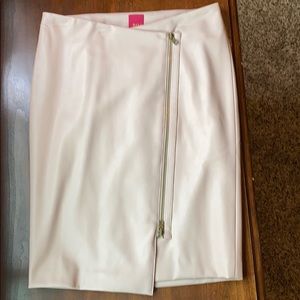 Soft pink faux leather skirt